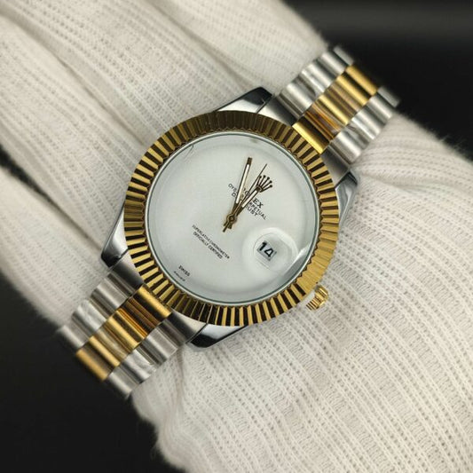Rolex Date Just Watch with White Dial