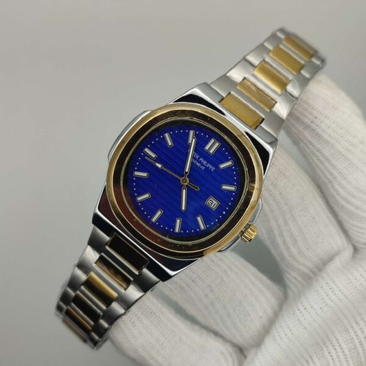 Pattek Philippy Nautilus 2 Tone Blue Dial Watch